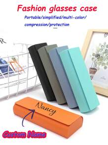 1 Customizable Personalized Signature Glasses Case In Multiple Colors - Portable, Waterproof And Dustproof Glasses Frame, Compact Plastic Storage Box, Fashionable Glasses And Glasses, Glasses Case ABS Plastic (ABS Resin) Personalized Glasses Case Gifts For Men