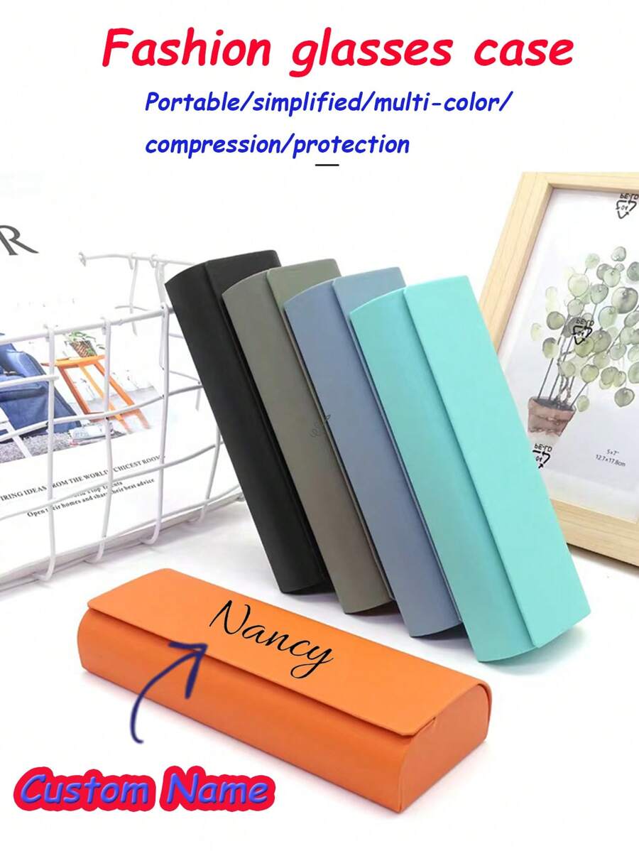 1 Customizable Personalized Signature Glasses Case In Multiple Colors - Portable, Waterproof And Dustproof Glasses Frame, Compact Plastic Storage Box, Fashionable Glasses And Glasses, Glasses Case ABS Plastic (ABS Resin) Personalized Glasses Case Gifts For Men