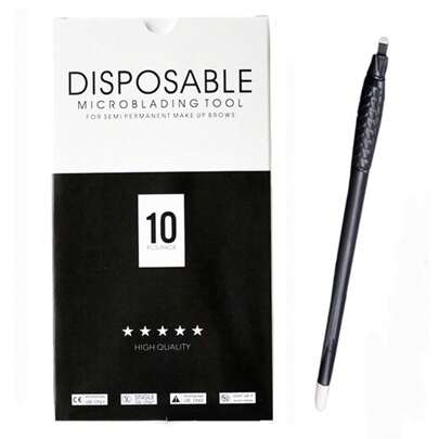 10pcs/Box 18U 0.15mm/0.18mm Disposable Microblading Tools Microblading Pens Nano Microblading Supplies Eyebrow Tattoo Pen Blades