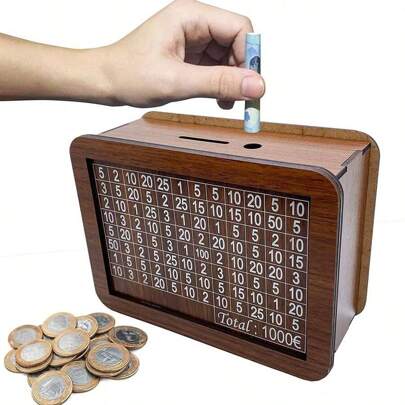 1 个带计数器的存钱罐，用于目标储蓄，成人派对游戏，适合万圣节/圣诞节/感恩节