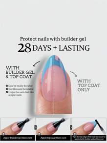 French Tip Press On Nails - Blue Press On Nails Short, Square Fake Nail Tips, 150Pcs Soak Off Soft Gel Acrylic Nail Extension In 15 Sizes, Nail Decorations For Women In Spring And Summer Nail Supplies Nails - Multicolor - View 7