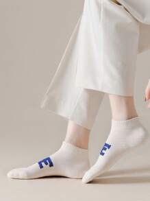1 Pair/5 Pairs Women's Letter Pattern Fashion Simple Casual Comfortable Soft Stylish Ankle Socks