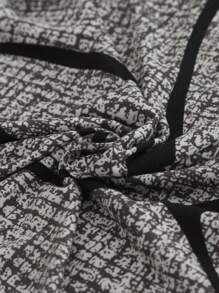 1pc Printed Edge Chair Cover, Stretch Universal Dining Table Chair Slipcover - Grey - View 5