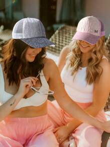 2pcs/Set Lovers' Breathable Mesh Baseball Cap, Fashion Versatile Sun Protection, Suitable For Daily Wear - A - View 5