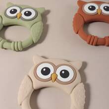 Mordedor de silicona con forma de búho lindo para bebés, juguete de dentición para desarrollar la capacidad de agarre - Multicolor - Ver 4