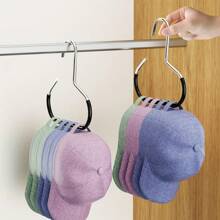 1pc Fashion Metal Hats Storage Set-Easy-To-Install Wall-Mounted Rack, Hat Organizer Holder, Multi-Functional Storage Solution For Baseball Cap, Scarf, Belt-Garment Cabinet Finishing, Plastic Structure, Practical Damage-Free Hook, Utility Damage-Free Hooks