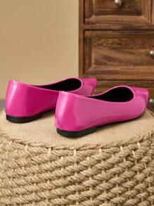 MonaNise Women's Fashion Pointy Toe Flats, Suitable For Outdoor Activities In Autumn, Available In Purple, Champagne, Red, Yellow, Black - Hot Pink - View 7
