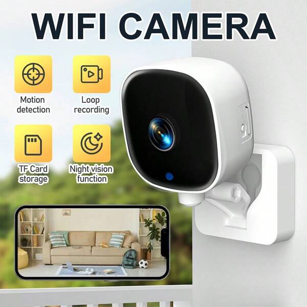1080P Full HD Smart Wireless Surveillance Camera, Crystal-Clear Full-Color Night Vision, Unidirectional Voice Capture, Advanced Motion Detection, Perfect For Elderly And Pet Safety Monitoring, Home Security, And Outdoor Use