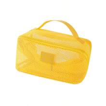 Bolsa de maquillaje de alta gama con diseño tipo Ins de gran capacidad y malla, organizador de artículos de tocador portátil y multifuncional para viajes