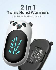 Hand Warmers Rechargeable 2 Pack, 6000mAh Electric Hand Warmer Reusable, 20Hrs Long Heating, Portable Pocket Heater Handwarmer For Women Men, Outdoor Camping, Hunting Gear - 4隻裝白色熊貓 - 查看 2
