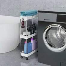 3/4 Tier Slim Rolling Storage Cart Organizer Mobilna półka regałowa Wózek użytkowy Wieża regałowa do wąskich miejsc, wielofunkcyjny wózek użytkowy Plastikowy organizer do przechowywania do kuchni, łazienki, prysznica, salonu, biura i akademika