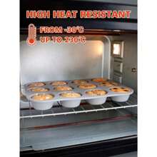 1pc Silicone 12 Grid Round Hole Cake Mold Mafen Cake Baking Mold Household Kitchen Dim Sum Baking Tray Cake Baking Tools