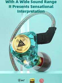 QKZ AK3 File Macaron 3.5mm AUX Wired Headphones 3D Stereo Heavy Bass In-Ear Earbuds With HD Mic Noise Reduction For Gaming Sport Music Live Video Call