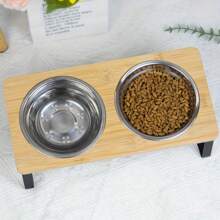 Juego de 2 cuencos elevados e inclinados de acero inoxidable para comida y agua para gatos, diseñado para amantes de los gatos y mamás de gatos que ayuda a prevenir el vómito. Fácil de montar, ideal como regalo para amantes de los gatos y mamás de gatos/perros