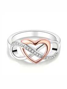 1 PC Fashion 925 Sterling Silver Cubic Zirconia Heart Rings Party Jewelry For Mother's Day Gift Fine Jewelry - 1# - View 2