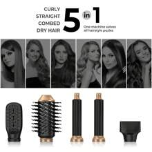 5-In-1 Electric Hair Brush, Portable Design Anti-Static Anti-Frizz, Create Smooth Hairstyle Anytime Anywhere - UK Plug(220-240V) - View 3