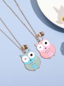 Bộ 2 dây chuyền BFF hình cú hoạt hình dành cho bé gái, dây chuyền đôi bạn thân dễ thương, quà tặng cho chị gái - Nhiều màu - Xem 4