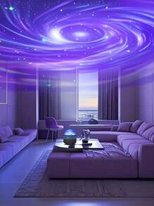 1 pieza Luz de proyección de aurora giratoria LED, con patrones multicolor y control remoto, proyector de estrellas y galaxia, luz nocturna para dormitorio, proyector de ondas, proyector de estrellas, para teatro en casa, campamento, decoración de boda, luz nocturna romántica
