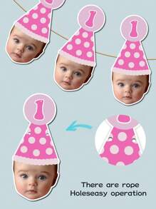 Custom Banner Birthday, Birthday Bunting Banner, Photo Banner, Birthday Face Banner, First Birthday Party, Face Party Banner Digital Back To School