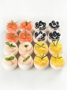 1 Set Of 6pcs Round Honey Pot Shaped Pudding Cups, Suitable For Pudding, Cake, Mousse, Dessert Cups, For Birthday Parties, Wedding Dessert Plating And Decoration, Washable And Reusable - Transparent - View 6