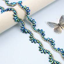 1pc Wave Shape Rhinestone Decorated Hot Melt Glue Decorative Trim, Wedding Dress & Veil Decoration Accessory - Multicolor - View 18