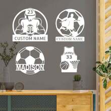Customized Metal Logos For Football Decor, Basketball Decor, And Rugby Players,Room Decor Gifts For Football , Basketball, And Rugby Enthusiasts, Customized Wall Decorations For Football, Basketball, And Rugby Players, Player Name Logos, Gifts For Football Players, And Sports Wall Paintings Wall Decor Birthday Graduation