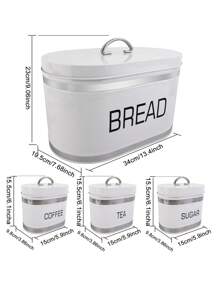 NYKAINMAN 4-teiliges Set aus Brot, Tee, Kaffee, Zucker, Aufbewahrungsgläser, Küchen Vorratsdose mit Verschluss - Schwarz - Übersicht 15