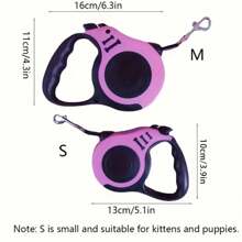 Laisse rétractable durable à deux boutons pour chien - Matériau polyamide, frein et verrouillage en un clic, prise en main confortable, laisse extensible de 3 mètres pour chiens - Aucune pile requise - Pour chiens de taille moyenne à grande - Convient