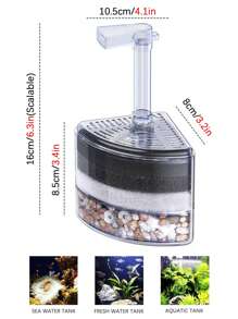 1 件装塑料水族箱鱼缸过滤器空气虹吸清洁器，静音空气驱动增氧机，适用于鱼缸和水族箱