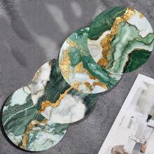 4pcs/Set Moonlight Butterfly, Striped Plaid Series Printed Wooden Coasters - Heat Insulation Wooden Cup Mat, Suitable For Tea Cups, Coffee And Beverage Cups, Ideal For Home And Restaurant Decor, Collectable Wooden Coasters
