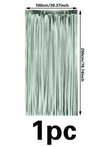 1 件 1*2 米鼠尾草绿色雨帘背景道具，派对装饰，适用于万圣节、婚礼、周年纪念、毕业典礼、生日、节日庆祝，室内和室外礼物，生日装饰，派对装饰，单身派对，夏季海滩，返校学校用品，房间装饰