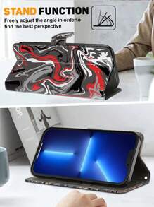 GLANDOTU Compatible With Samsung Redmi PU Faux Leather Mobile Phone Wallet With Motifs Foldable Base Card Slots Sturdy Design Precise Fit Flowers Dragonflies