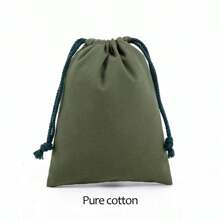 Cotton Drawstring Storage Bag White Canvas Bags For Candy Gift Package Pouch Reusable Home Sundries Organize Dustproof Sacks - 牛奶咖啡 - 查看 8