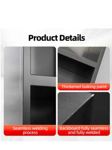 不锈钢嵌入式淋浴壁龛，哑光黑色，用于浴室储物，无需瓷砖 - 彩色 - 查看 2