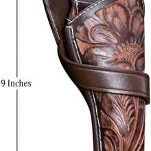 Full Grain Buff Leather Western Gun Holster Cross Draw Holster 22 .38/357 .44/45 Handtooled Cowboy Cal Revolver Gun Western Holster Fit 4" To 6" Revolver Holster