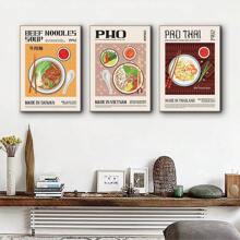 1 pièce /3 pièces Affiche d'art mural sans cadre, peinture sur canevas d'aliments délicieux, impression de cuisine du monde, affiche murale, décoration murale pour la maison, citations artistiques vintage