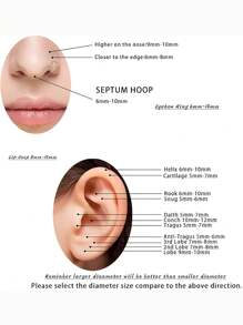 1 Piece/High-Quality Hypoallergenic 316L Surgical Stainless Steel, Inlaid With Shiny Zirconia Silver Nose Ring - Fashionable Double-layer Nose Ring-a - View 9