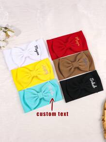 1 pieza Diadema para bebé con lazo y nombre personalizado, diadema elástica de bebé personalizada con nombre en 6 colores, regalo para recién nacido, regalo para bebé, regalo para niños, regalo para el Día del Niño, regalo de cumpleaños, regalo para baby shower, decoración familiar