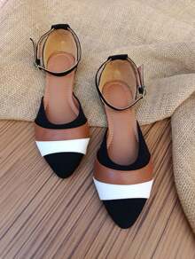 KIT 2 Pairs Salome Sandals Pointed Toe Flats Comfortable Elegant Casual Women's Black White Caramel Jeans Foreign Fashion Promotion - Nhiều màu - Xem 7