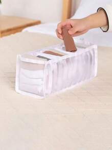 1/3 Pcs Underwear Storage Box With Drawers And Compartments, Household Wardrobe Storage Bag For Clothes And Socks, Mesh Fabric Decor For Festival, Room, Bedroom, Dresses, Pants, Shoes, Jeans, Skirts, Storage Bag, Home Storage - Multicolor - View 8