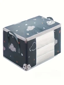 1pc Large Capacity Multifunctional Quilt Storage Bag, With Handles, Dustproof Moistureproof Odorless, Portable Laundry Tote Bag For Home And Dorm Use