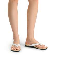 Women's Low Wedge Flip Flops Bow Knot Arch Support Orthopedic Thong Slides Sandals Comfortable Dress Walking Summer Vacation Sandals Shoes - 白色 - 查看 7