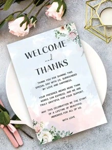 个性化定制婚礼感谢卡，花卉婚礼及新婚配饰，婚礼策划用品，完美适用于宾客餐桌装饰，适合婚礼、订婚、生日及其他场合。复古、卡通、可爱、定制、个性化、独特、专属定制，适用于员工、客户、学生、商务/工作/办公、学校、学习用品、返校季、办公室、学校、教室、教师礼物、大学、同事、宿舍、教师、男孩女孩、青少年、初中生、高中生、大学生、大一、大二、低年级学生、定制贺卡、办公及学习用品、圣诞装饰、带Logo文字的定制名片