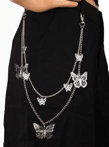 1pc Multi-Layer Butterfly Charm Chain, Zinc Alloy, Suitable For Daily Wear - Multicolor - View 7