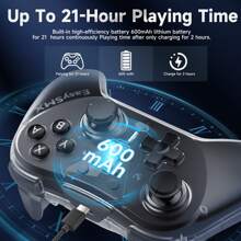 EasySMX T39 Switch Pro Wireless BT Gaming Controller Gamepad For NS, PC, Steam, IOS, Android(Pro Version With NFC FUNCTION) - Black - View 6
