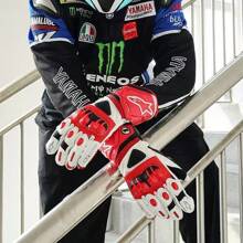 Alpinestars Guantes de motocicleta GP-PRO para hombres, de cuero genuino, para carreras de moto, resistentes al desgaste, para motocross, transpirables, con nudillos duros y compatibles con pantalla táctil - Multicolor - Ver 9