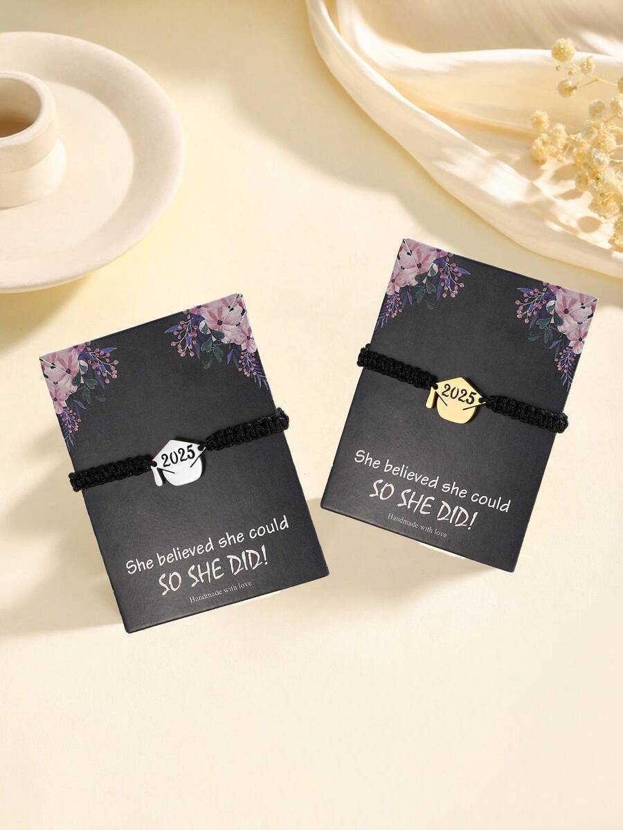 suteyi Pulsera ajustable de la temporada de graduación 2025, regalo de graduación para compañeros de clase y profesores