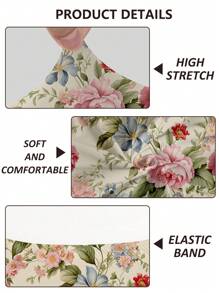 1pc Leaf Print Outdoor Sofa Cover, Stretch Polyester Removable Half Slip Sofa Cushion Cover, Patio, Porch, Garden Sofa Seat Protector - Multicolor - View 6