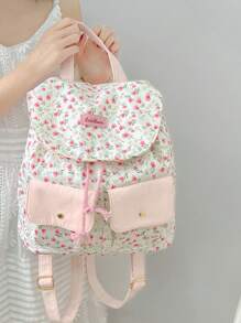 LECEY Large Capacity Fashionable And Versatile Canvas Backpack, School Backpack , Pink