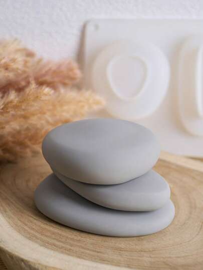 1 件/3 腔鹅卵石硅胶模具石模，波西米亚风家居装饰，房间装饰，婚礼装饰，餐桌装饰，手工香薰蜡烛模具，肥皂模具，DIY 环氧树脂石膏模具，女士礼物，禅宗礼物，好友礼物，DIY 礼物